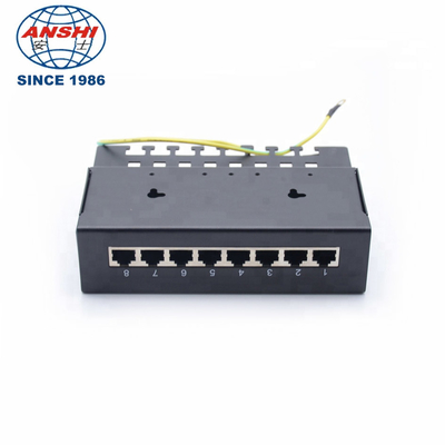 1U  8 Port CAT6 STP Rack Mount Patch Panel With Shielded