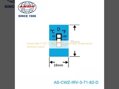 Irreversível 71-82 °C 160-180 °F 3 níveis de alta temperatura Etiquetas sensíveis