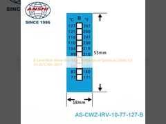 Rótulos sensíveis a altas temperaturas não reversíveis de nível 8 para 37-65°C/99-149°F