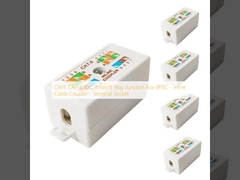CAT6 CAT5E IDC 4 Pair/8 Way Junction Box 8P8C - Acoplador de cabo em linha - Soquete terminal