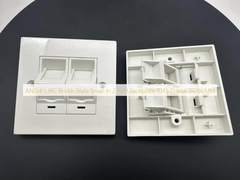 ANSHI LJ6C Estilo Britânico Snap-In 2 Port Faceplate RJ45 Frame 86 * 86MM
