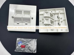 ANSHI LJ6C Estilo Britânico Snap-In 2 Port Faceplate RJ45 Frame 86 * 86MM