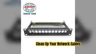 Solução de rede compacta de patch panel Cat6 de 12 portas
