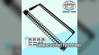 Solução de rede compacta de painel de patch de 12 portas e 10 polegadas