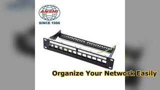 Solução de rede compacta de patch panel Cat6 de 12 portas