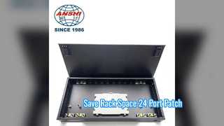 Solução de rede de patch panel para montagem em rack de 24 portas 0 5U