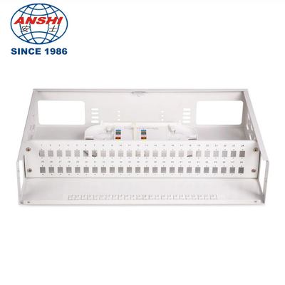 ANSHI Wall Mount Fiber Optic Patch Panel 19 Inch 24 / 48 Port