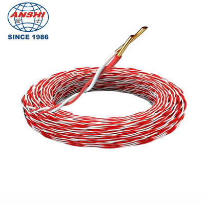 White Red Telephone Cable 2 Core 0.5mm PE Insulated Wire