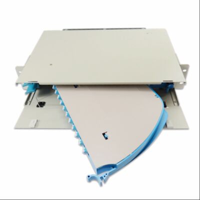 12 Core Flame Retardant 94V-0 Fiber Optic Splice Tray Rotary and Pivoting with Aluminum Cover for Distribution Box and Frame