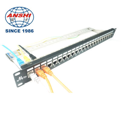 10 Inch 1U 12 Port FTP CAT5E Cat6 CAT6A Blank Unloaded Patch Panel Coupler OEM Telecom Equipment
