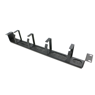 Painel de escova de metal preto 1U Gerenciamento de cabos XL-4020-3L-E 19 polegadas 4 anéis para organizar cabos