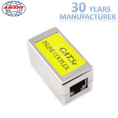 RJ45 KEYSTONE JACK Passagem blindada através do Keystone Jack Cat5e CAT6 Metal direto através do acoplador em linha