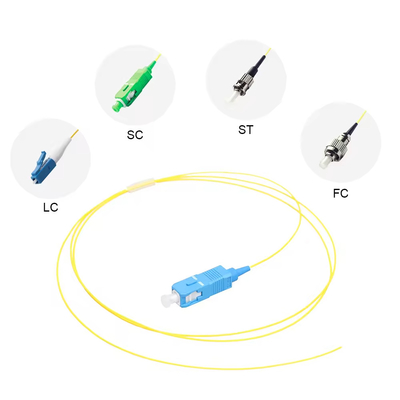 0.9mm 1/1.5 Meter FTTH Sc-upcylow amarelo SC/APC Sinle Core Sm G.652d Core Sc Fibra Patch Pigtail