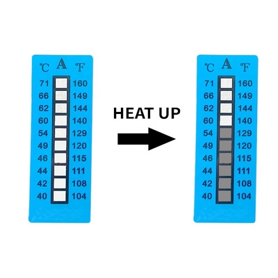Irreversível 40-71°C 104-160°F 10 Níveis de Alta Temperatura Etiquetas Sensíveis