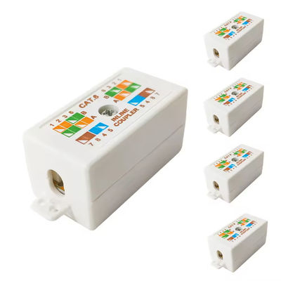CAT6 CAT5E IDC 4 Pair/8 Way Junction Box 8P8C - Acoplador de cabo em linha - Soquete terminal