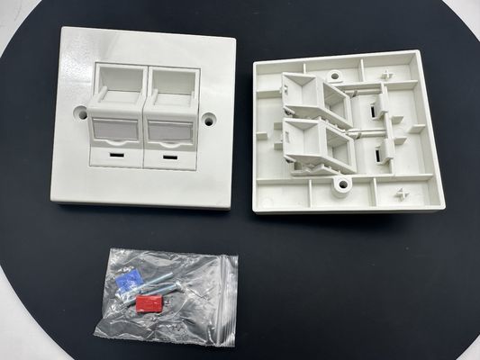 ANSHI LJ6C Estilo Britânico Snap-In 2 Port Faceplate RJ45 Frame 86 * 86MM