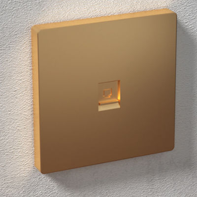 Placa de face ANSHI 86 Tipo 2 portas com pintura dourada e com obturador