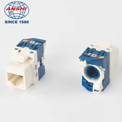 Jack RJ45 Keystone sem ferramentas e giratório com rotação de 180 graus para cabos CAT6 e dados de alta velocidade