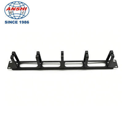 Gerenciador de Cabos Horizontal Montável em Rack de 1U de Altura e 19 Polegadas com 5 Anéis para Gerenciamento de Cabos de Rede