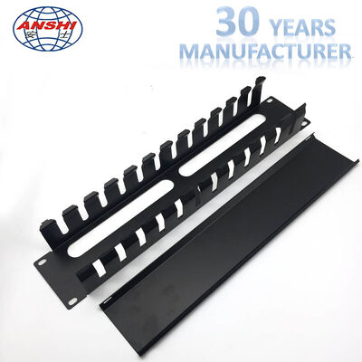 2U Altura 12 Slot Metal 19 polegadas Rack montável Gerente de cabo horizontal para instalações de rede