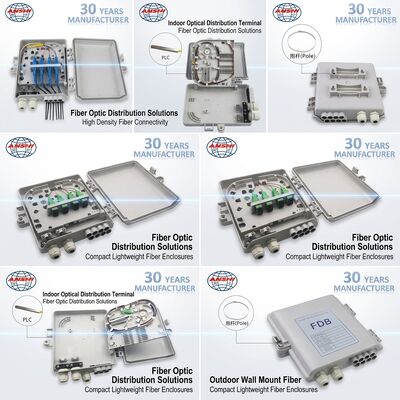 FTTH FAT Box Fiber Distribution Box 16 Cores 24 Core 330 * 225 * 90 Light Weight / Small Size