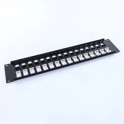 19 polegadas 32 Portos vazios STP FTP Panel de distribuição de rede protegido RJ45 CAT5E CAT6 Rack Mount