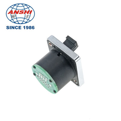 Industrial Waterproof D-Type Ethernet RJ45 Panel Mount Socket PCB Soldering com cobertura de poeira protegida