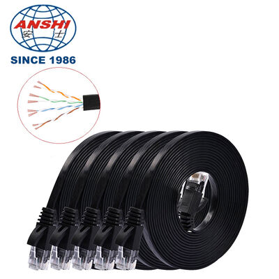 Ultra Thin Flat RJ45 Ethernet Patch Cord 5M LAN Cable de rede de cobre Mini Flat Network Jumper Cable