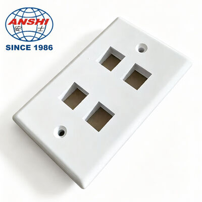 Placa Frontal de Montagem na Parede Padrão US ANSHI 120, Produto de Telecomunicações 4 Portas RJ45 RJ11