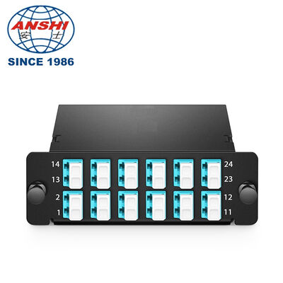 24F OM4 MPO/MTP Cassete Tipo A 2 MPO-12 a 12*LC Duplex FHD LGX Low Loss FS Panduit Compatível 40G/100G Data Center