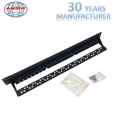 Black Rack Mount Patch Panel 19 polegadas